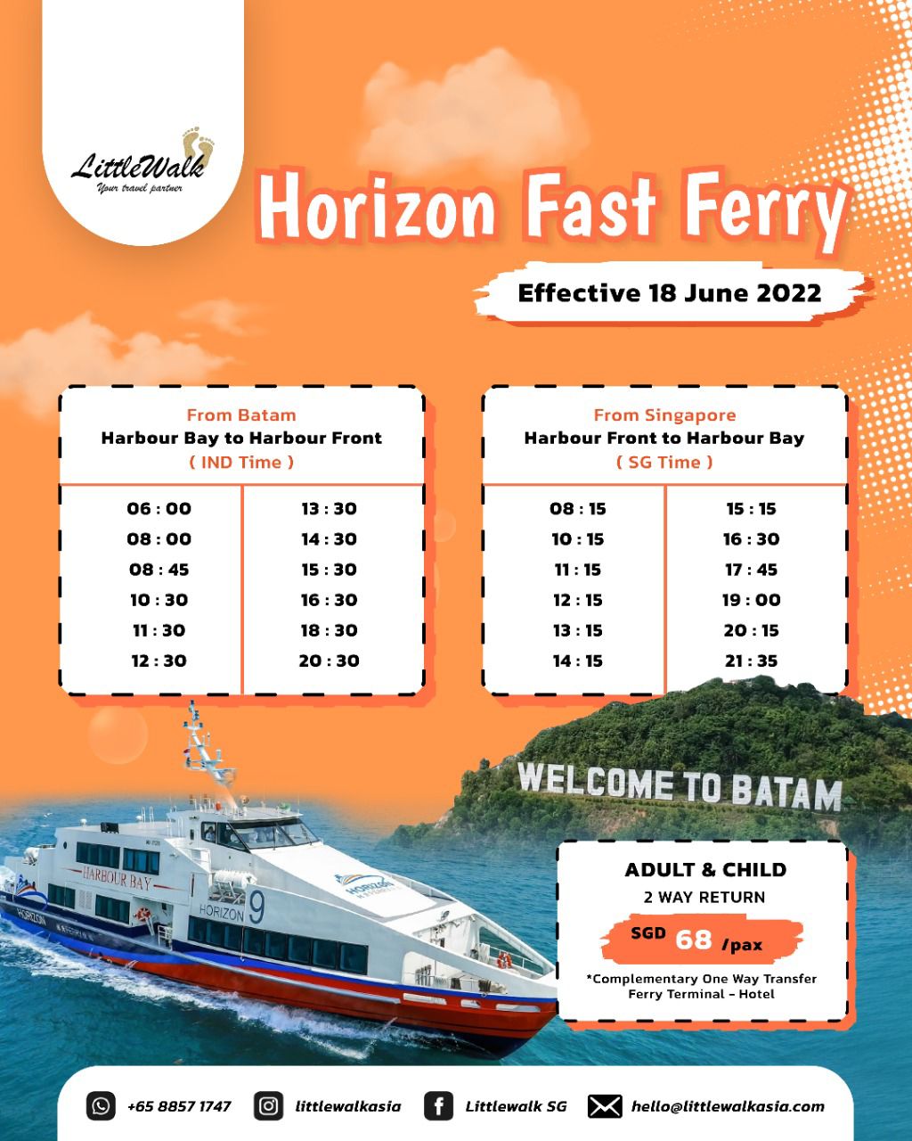 Batam Return Tickets by Horizon Fast Ferry